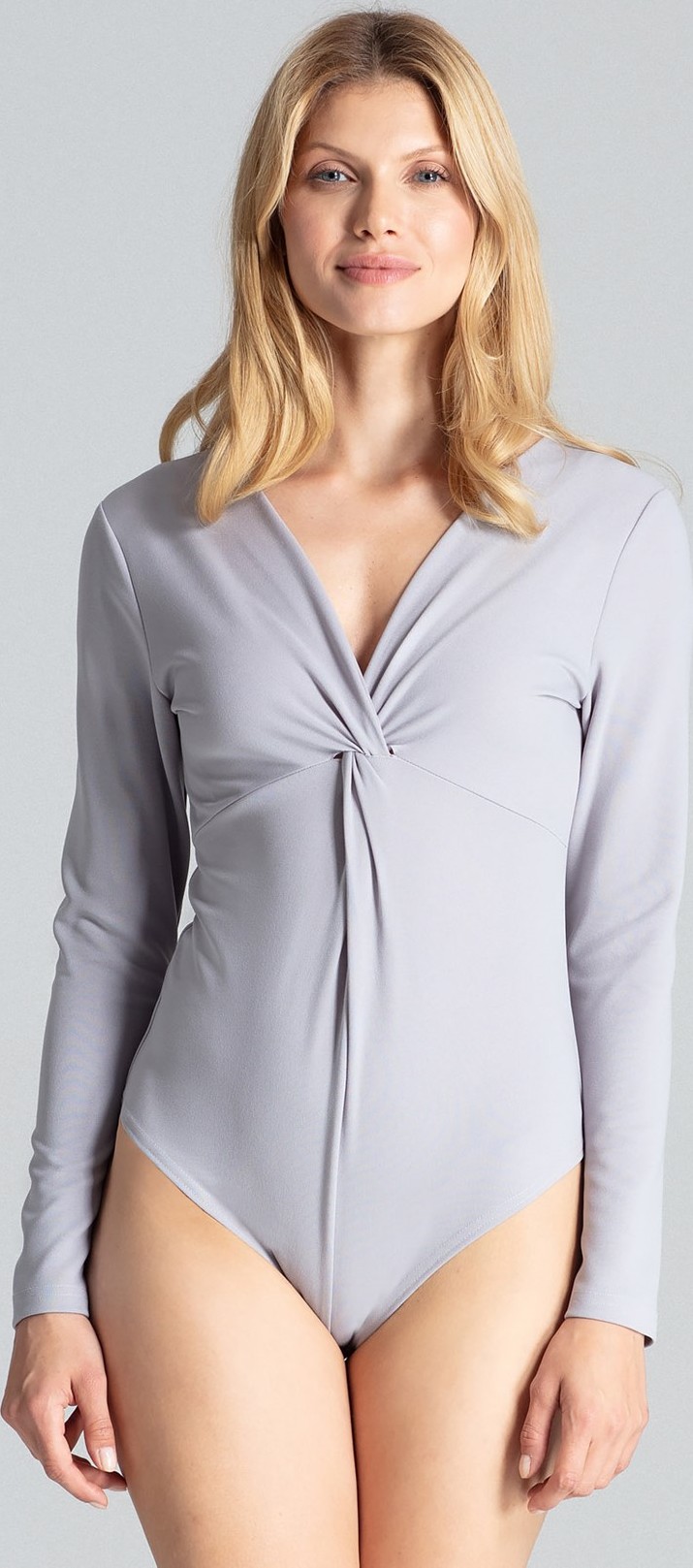 Body so zvrásneným výstrihom M685 Grey Veľkosť: XL