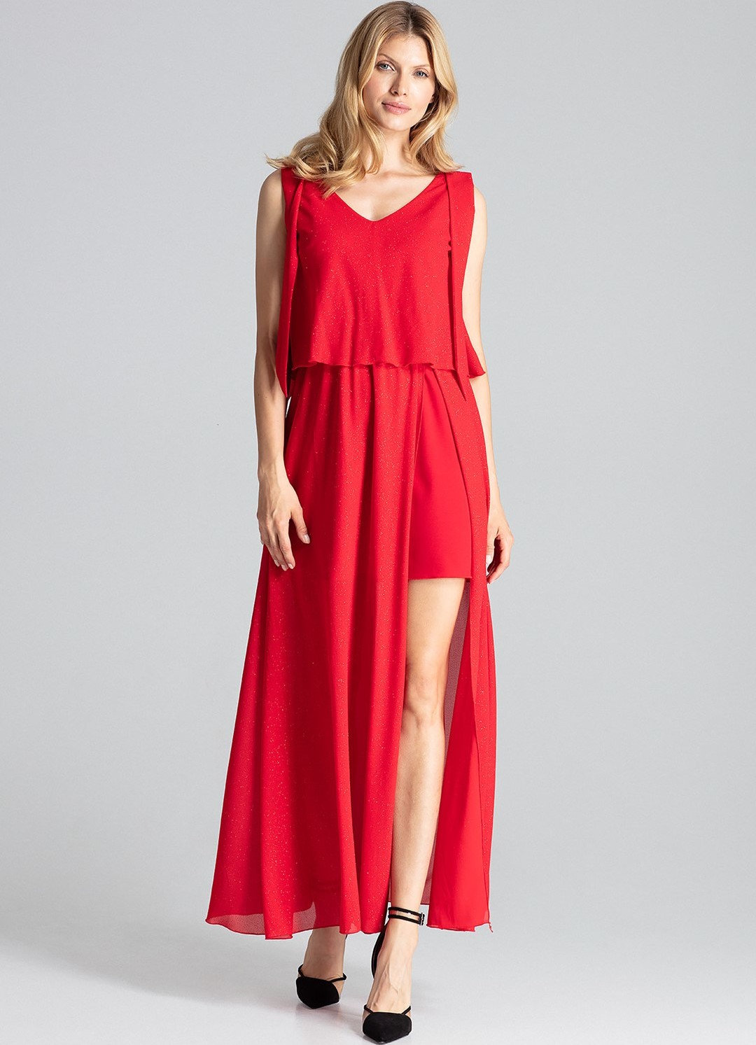 Dlhé šaty M691 Red Veľkosť: M