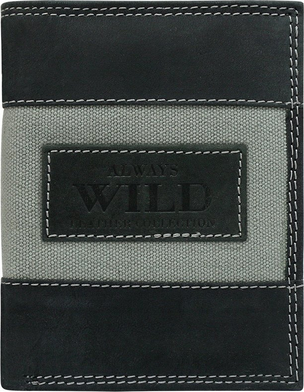 Always Wild Čierno-šedá pánska peňaženka A052 N4-JEANS Veľkosť: ONE SIZE