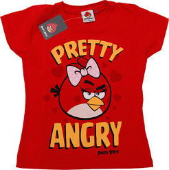 Angry Birds červené dievčenské tričko Veľkosť: 116