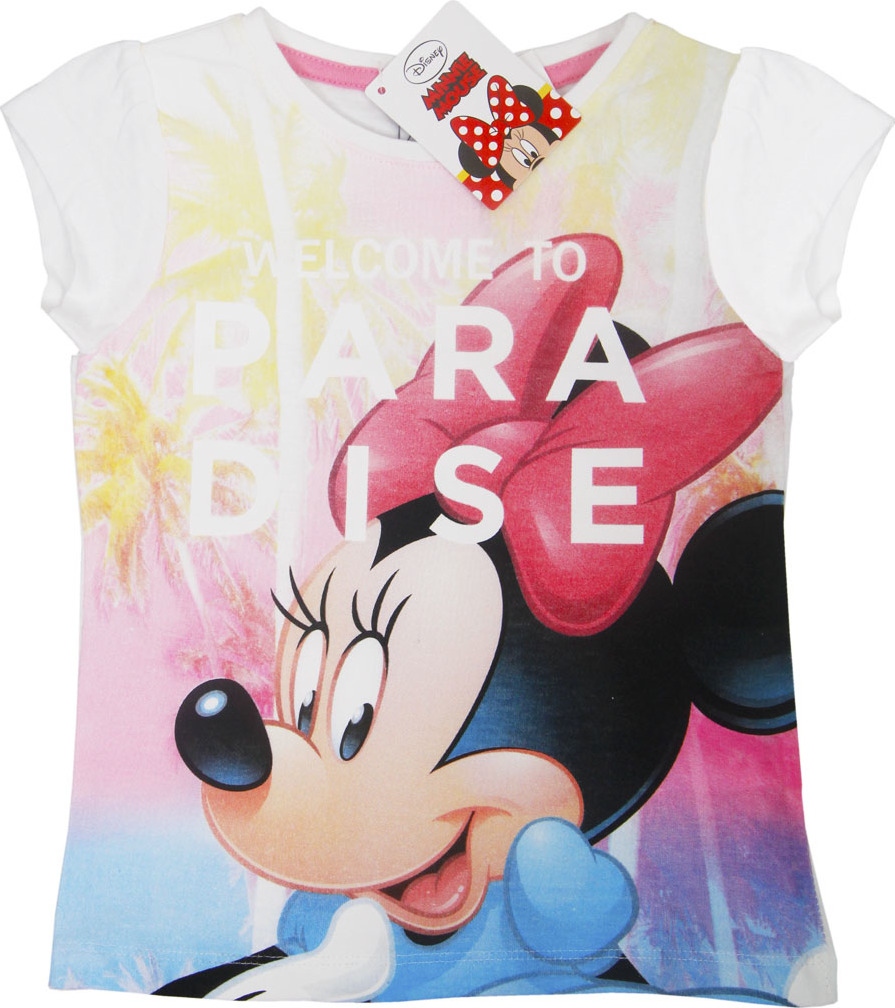 Minnie Mouse biele dievčenské tričko ''PARADISE'' Veľkosť: 128