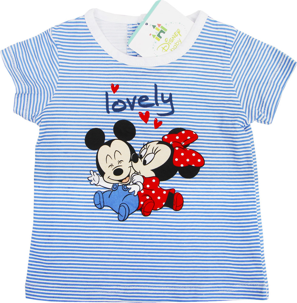 Minnie Mouse detské modré pruhované tričko Lovely Veľkosť: 67