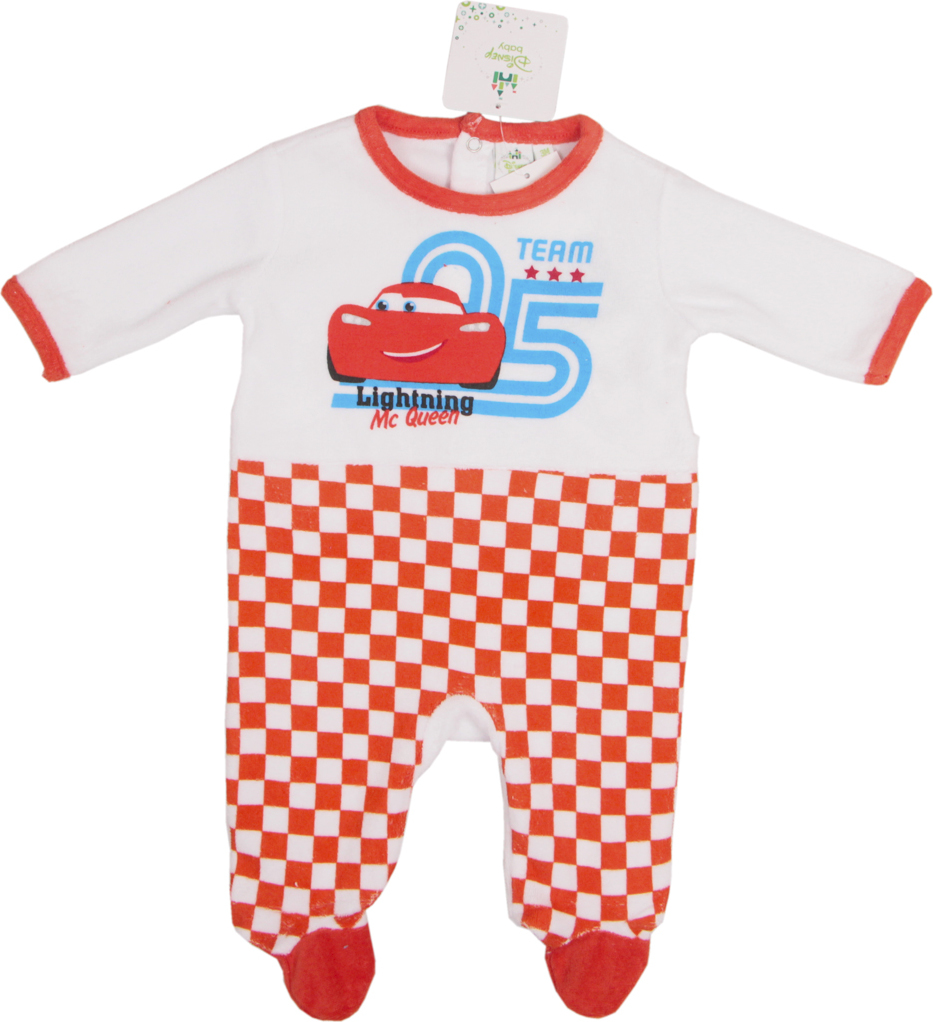 Cars - bielo-červený overal na spanie McQeena Veľkosť: 60