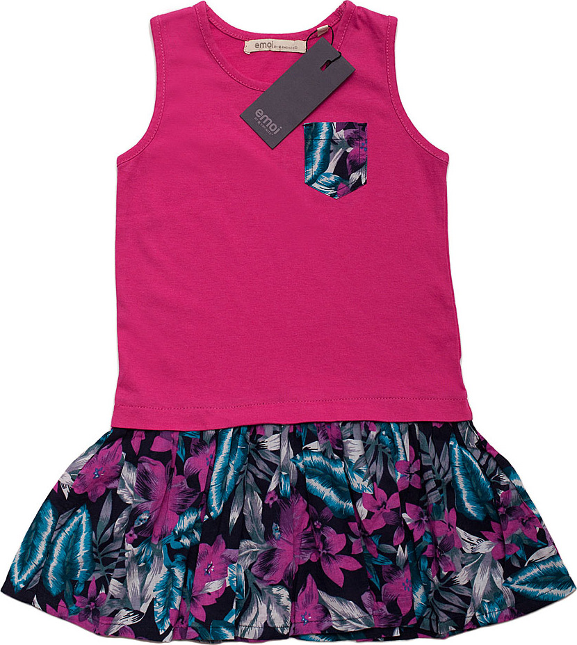 Dievčenské ružové šaty s kvetinovou sukňou Veľkosť: 98