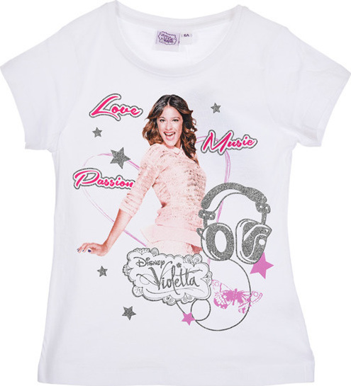Disney Violetta Biele tričko Musical Veľkosť: 114