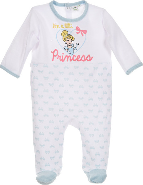 Rompers Princess dievčenské bielo-modré dupačky Veľkosť: 74