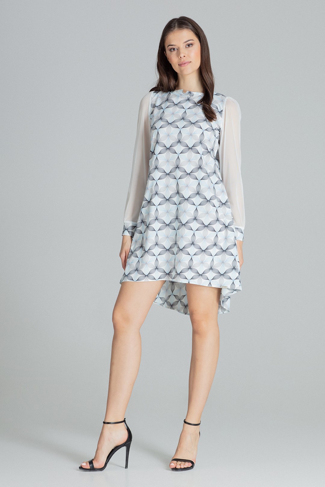 Šaty so sieťovanými rukávmi L082 Pattern 114 Veľkosť: L