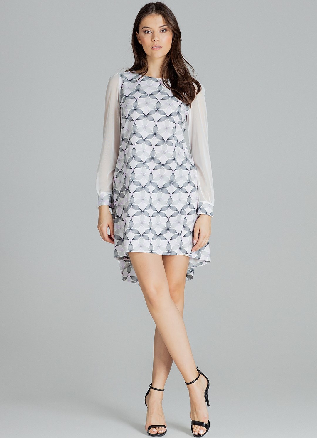 Šaty so sieťovanými rukávmi L082 Pattern 113 Veľkosť: L