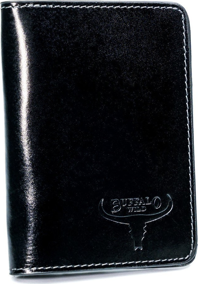 Buffalo Wild® Čierne kožené puzdro na doklady OKL1-CVTB BLACK Veľkosť: ONE SIZE