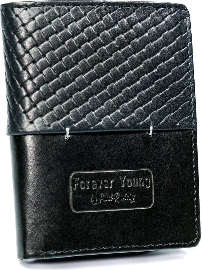 Pánska čierna kožená peňaženka Forever Young F002 N4-PVT BLACK Veľkosť: ONE SIZE