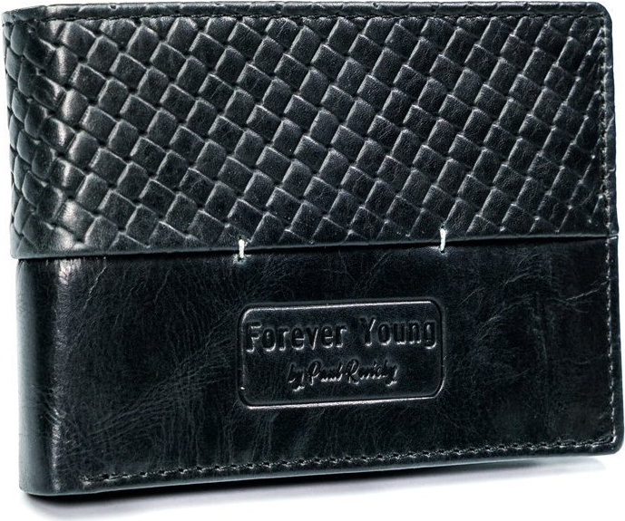 Pánska čierna kožená peňaženka Forever Young F010 N951-PVT BLACK Veľkosť: ONE SIZE