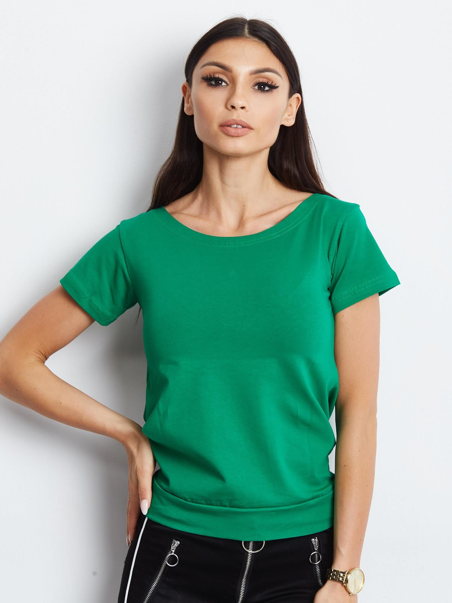 Tmavozelená dámska blúzka PL-BZ-1529.00-dark green Veľkosť: S