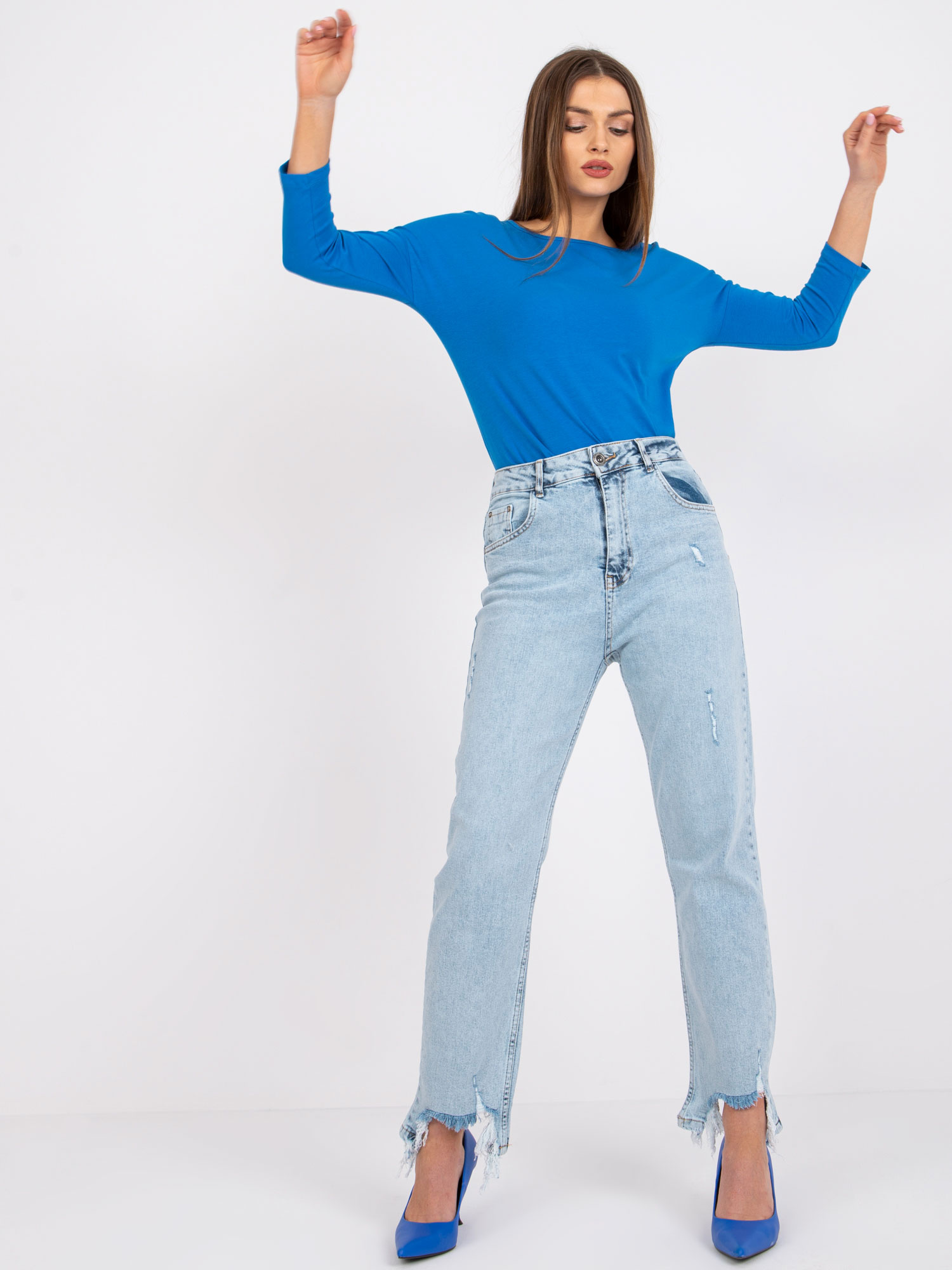 Modré dámske tričko RV-BZ-4661.57P-blue Veľkosť: S