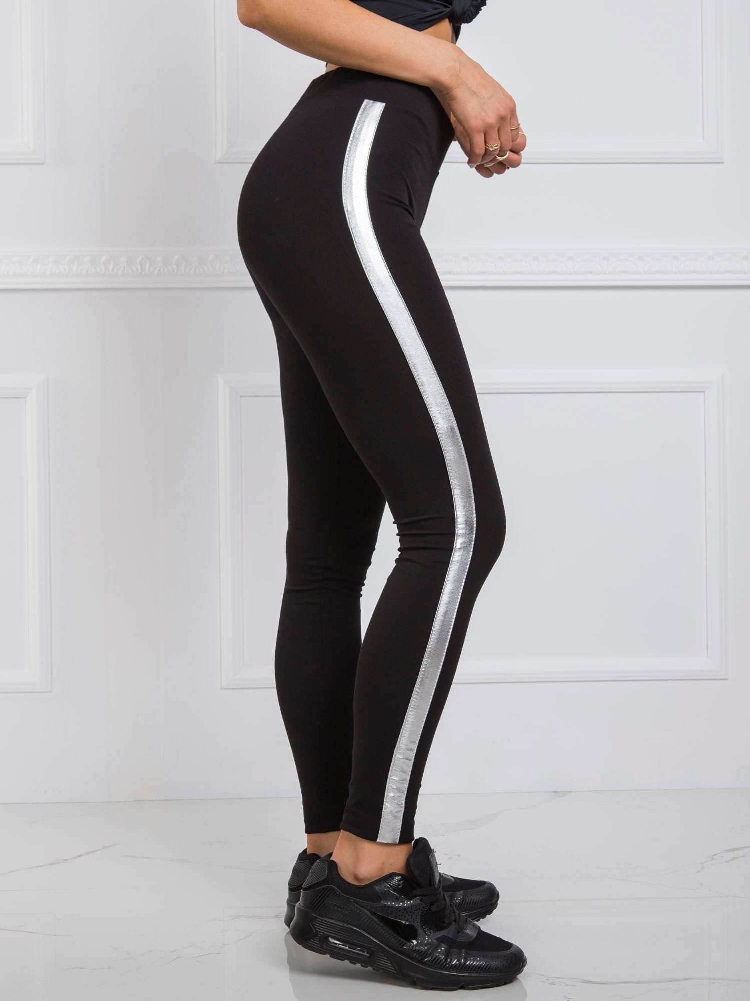 Dámske čierne/strieborné legíny RV-LG-R4766.06-black-silver Veľkosť: S