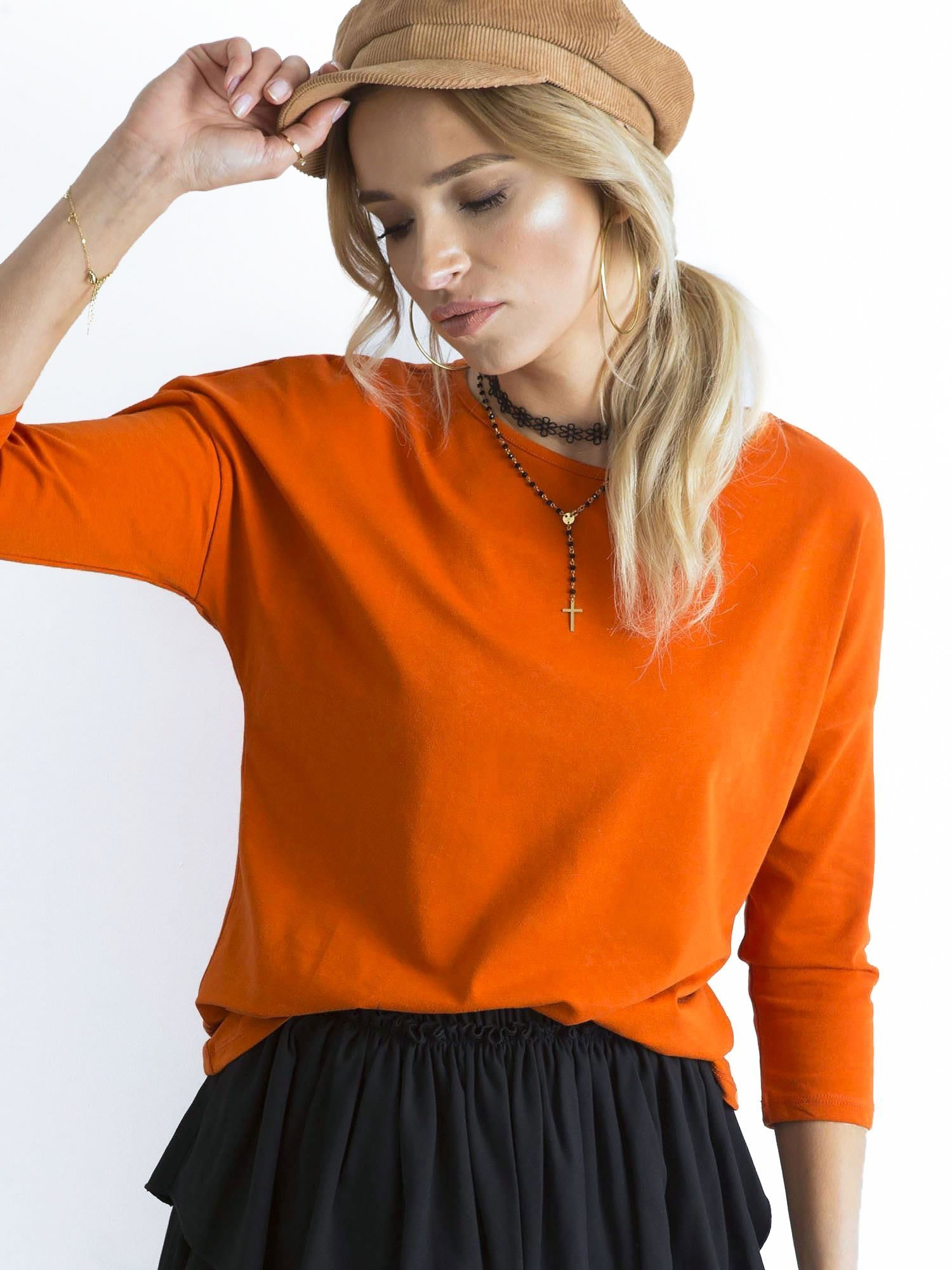 Oranžové dámske tričko RV-BZ-4661.43P-dark orange Veľkosť: XS