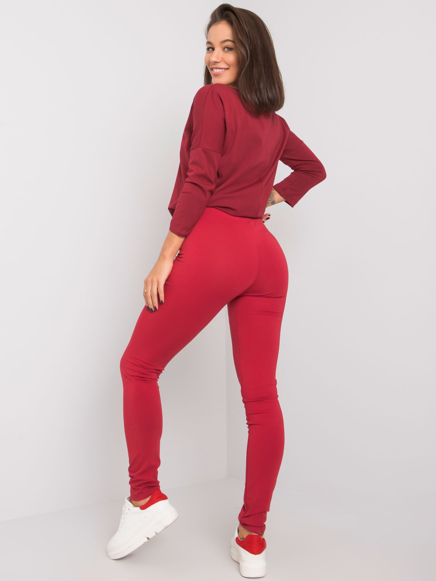 DÁMSKE ČERVENÉ LEGÍNY RV-LG-2850.24P-BURGUNDY Veľkosť: XL