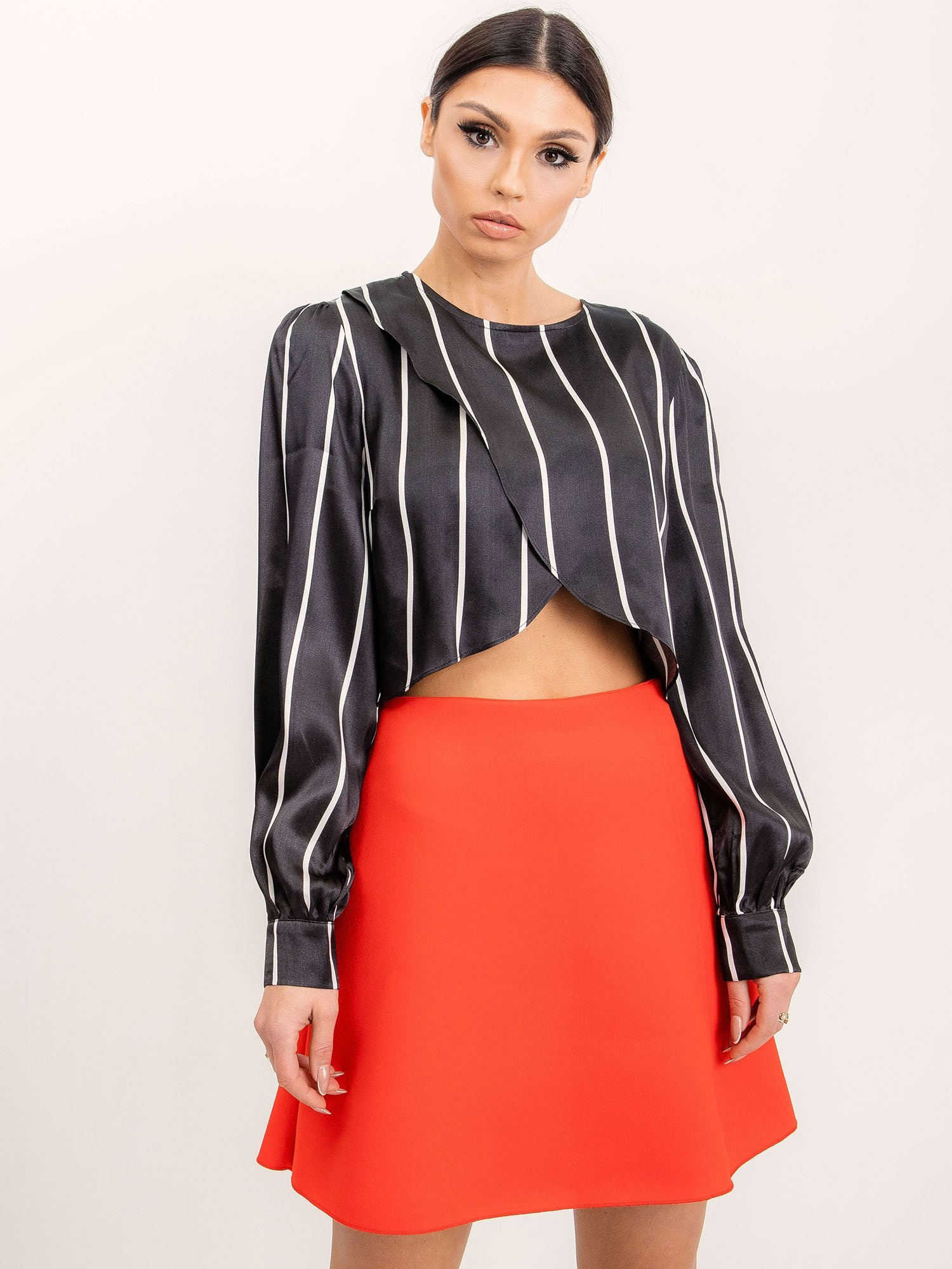 Oranžová dámska rozšírená sukňa BSL-SD-14363- orange Veľkosť: L