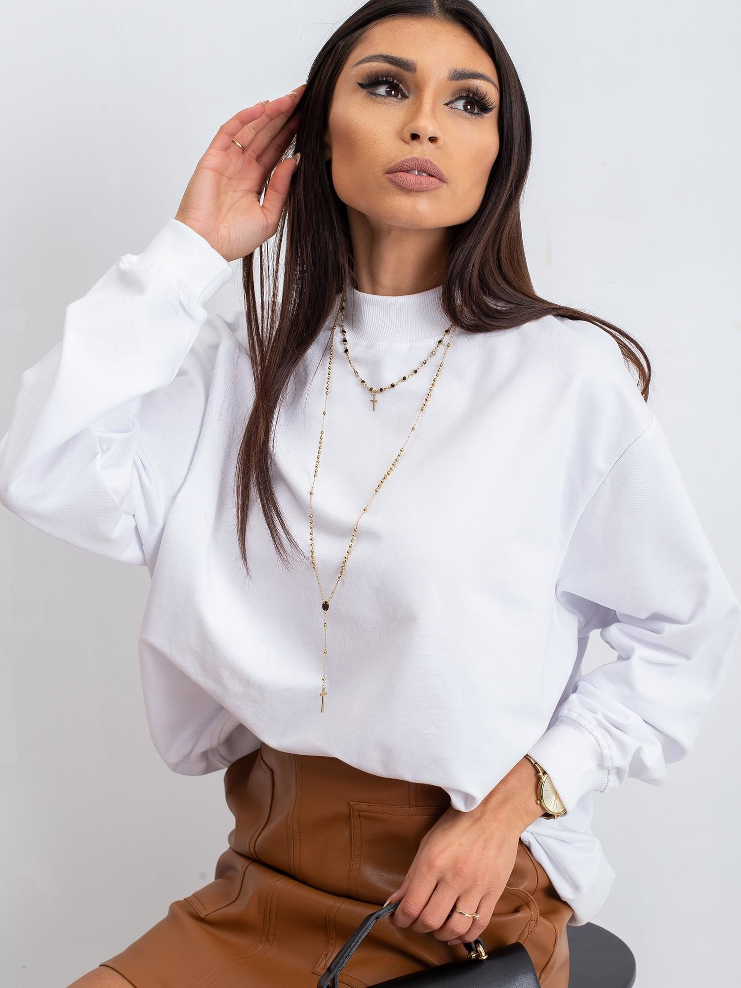 Biela dámska mikina RV-BL-5185.94P-white Veľkosť: L/XL