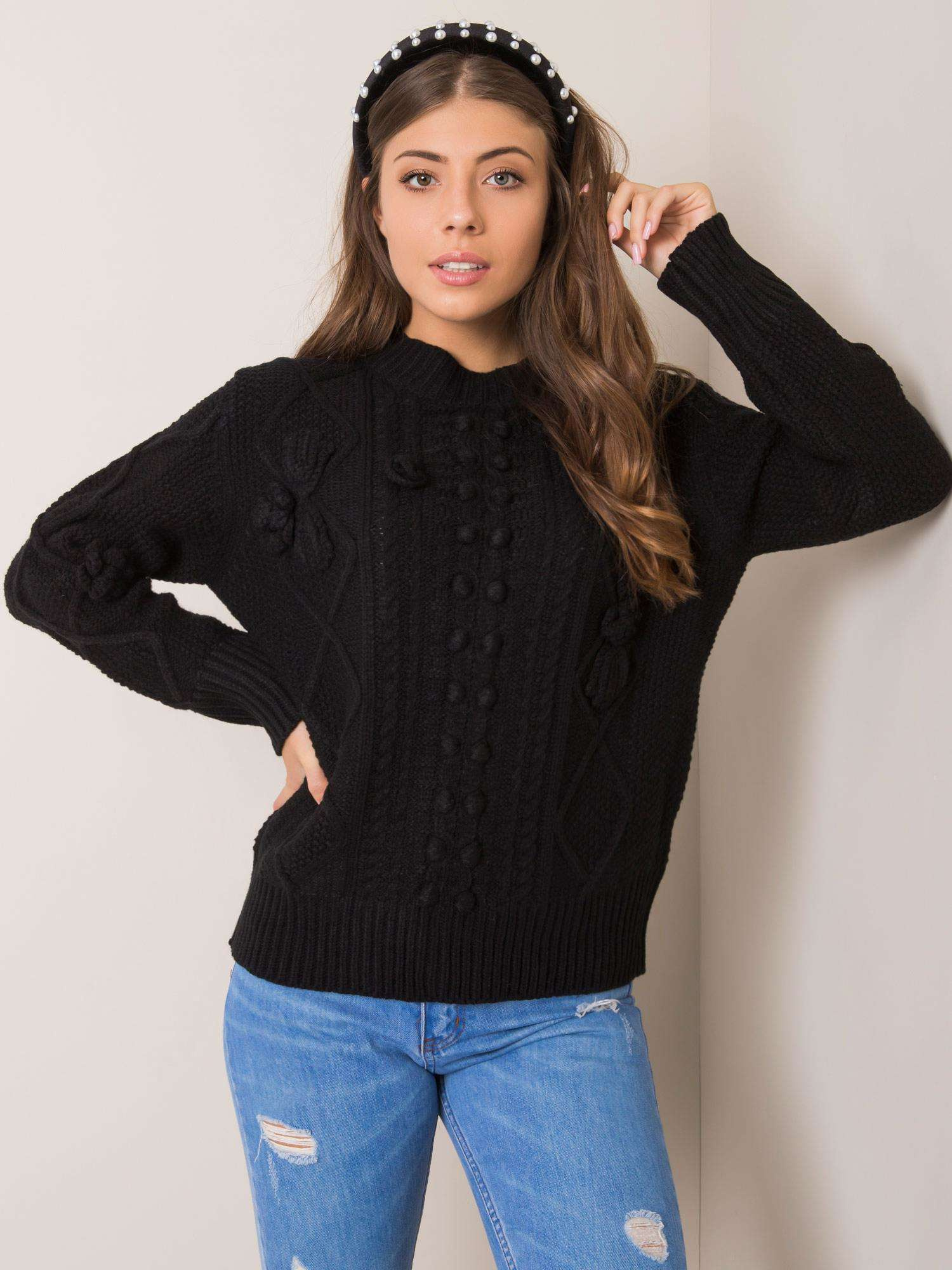 Čierny dámsky sveter EM-SW-PL5375.26-black Veľkosť: ONE SIZE