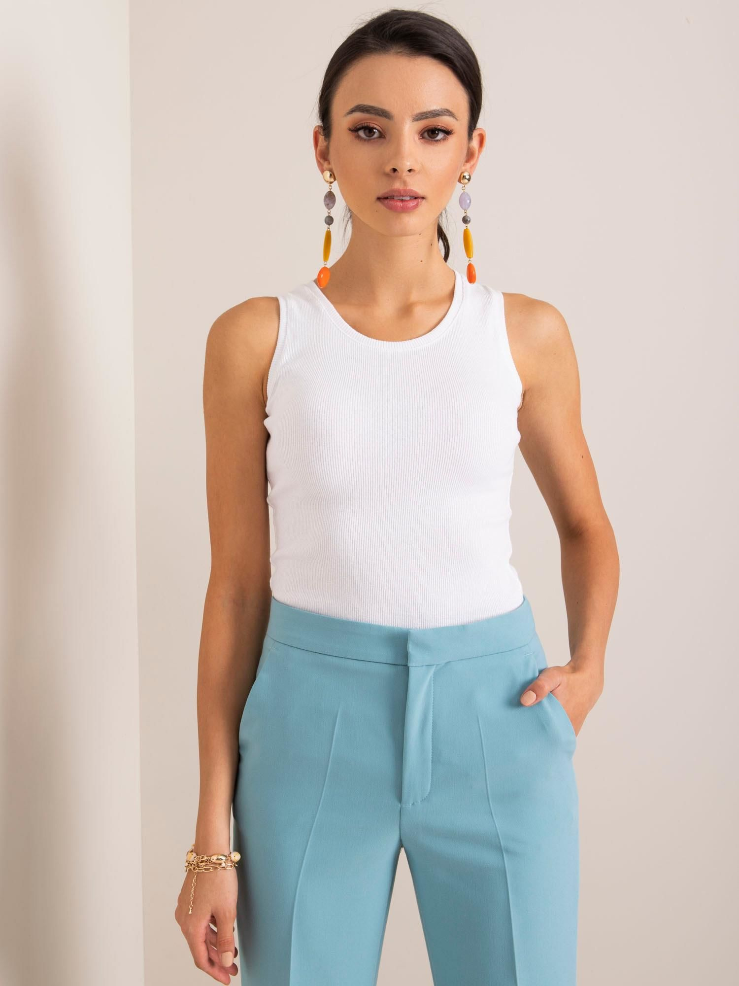 Dámsky biely top RV-TP-5589.25P-white Veľkosť: L