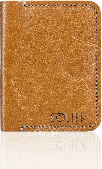 Elegantné pánske puzdro na doklady Solier SW11 SLIM CAMEL Veľkosť: ONE SIZE