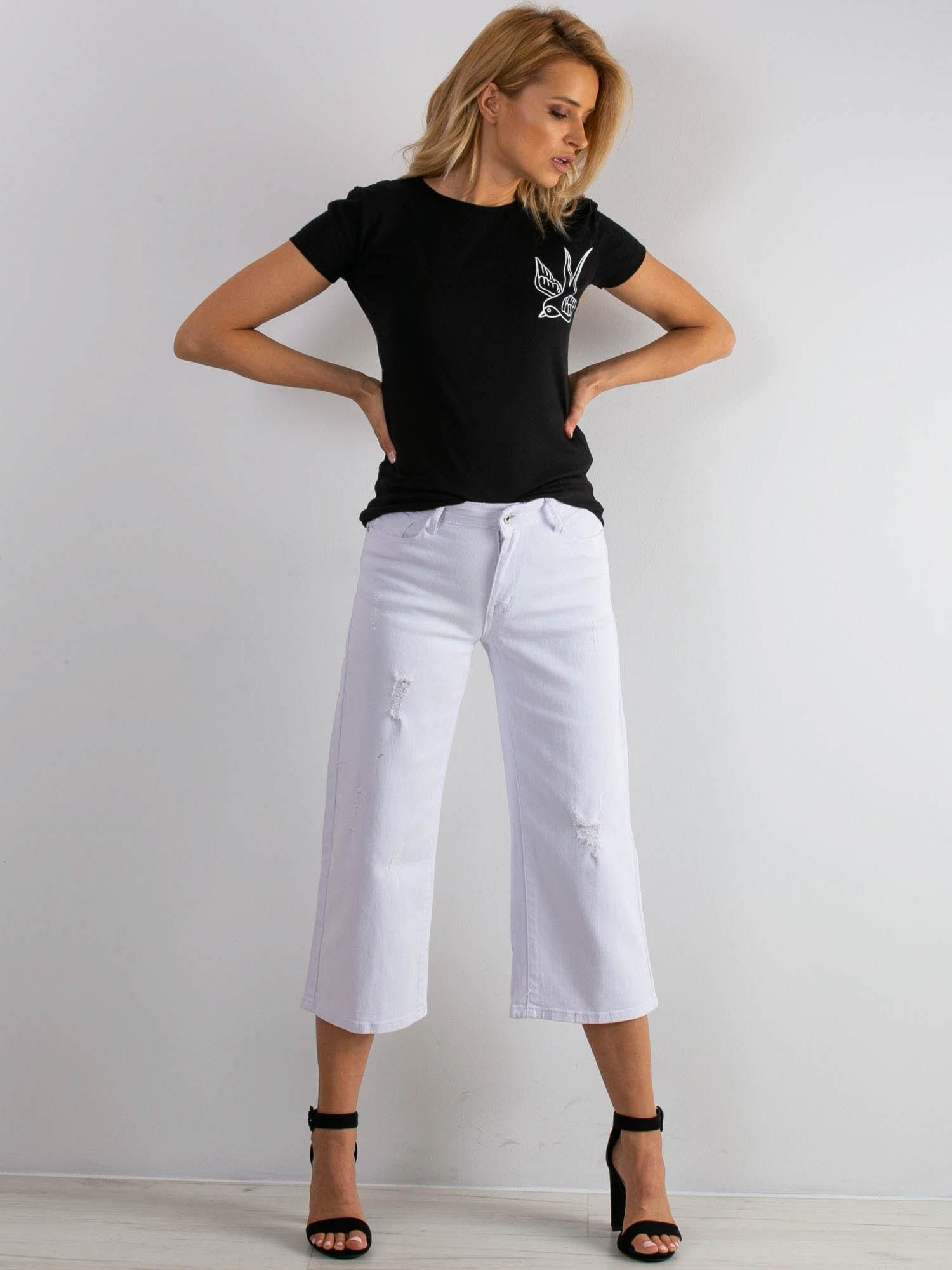 Dámske krátke zvonové džínsy JMP-SP-B102.32P-white Veľkosť: 36