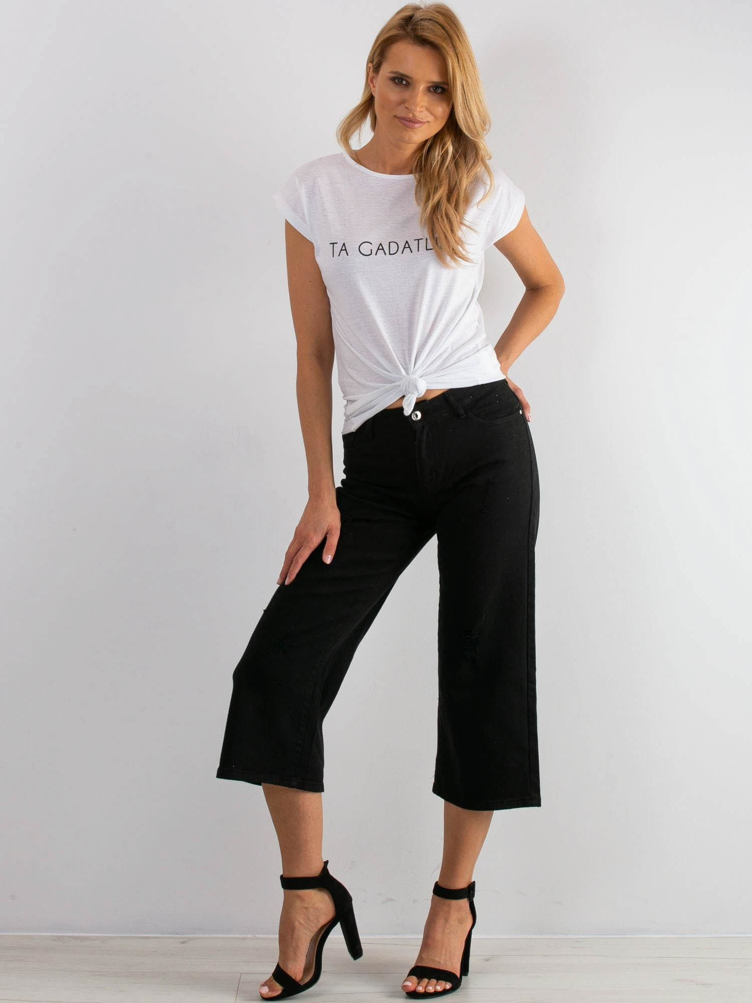 Dámske krátke zvonové džínsy JMP-SP-B102.32P-black Veľkosť: 38