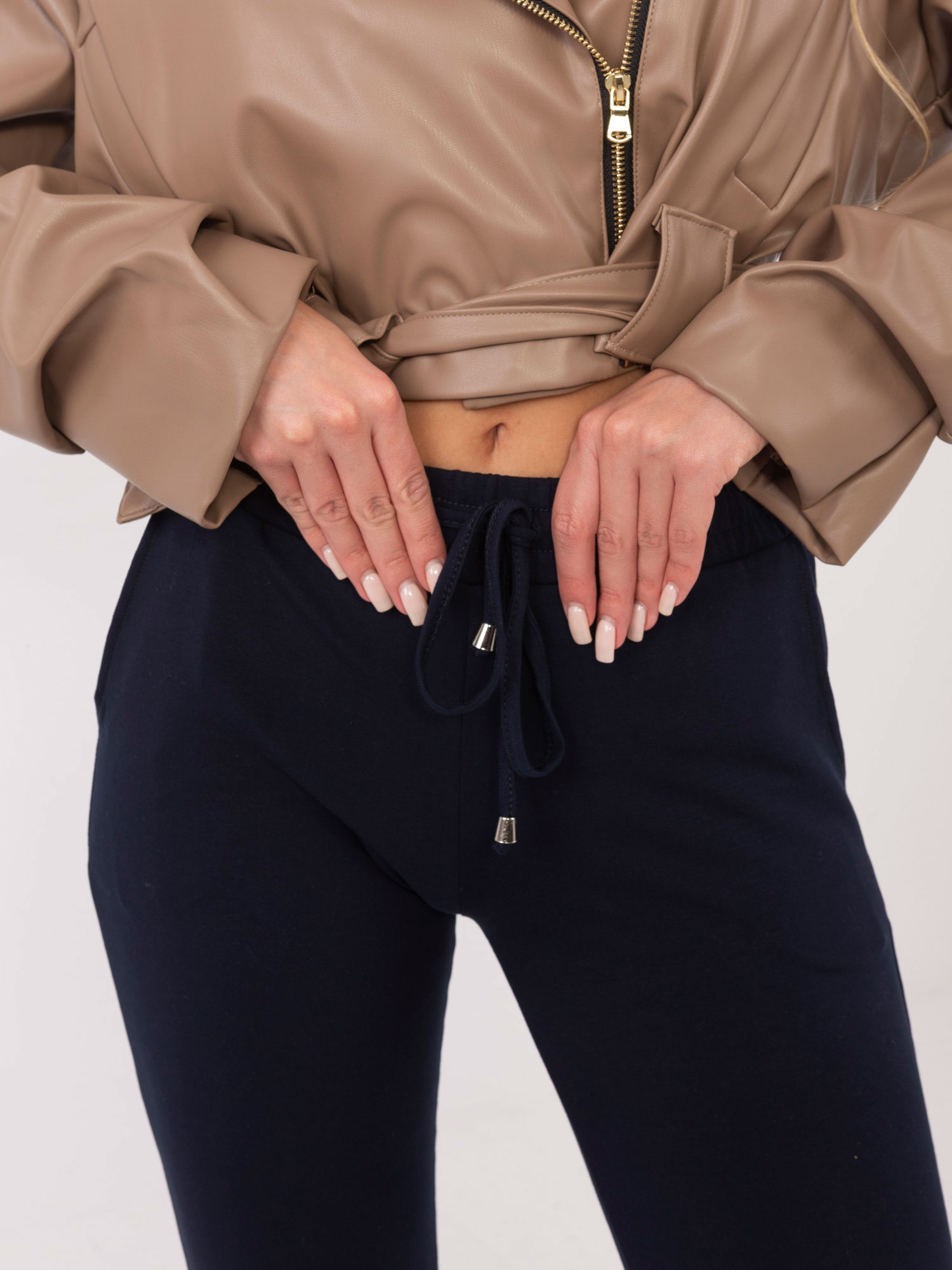 Dámske tmavo modré tepláky -RV-DR-5040.00X-dark blue Veľkosť: XS