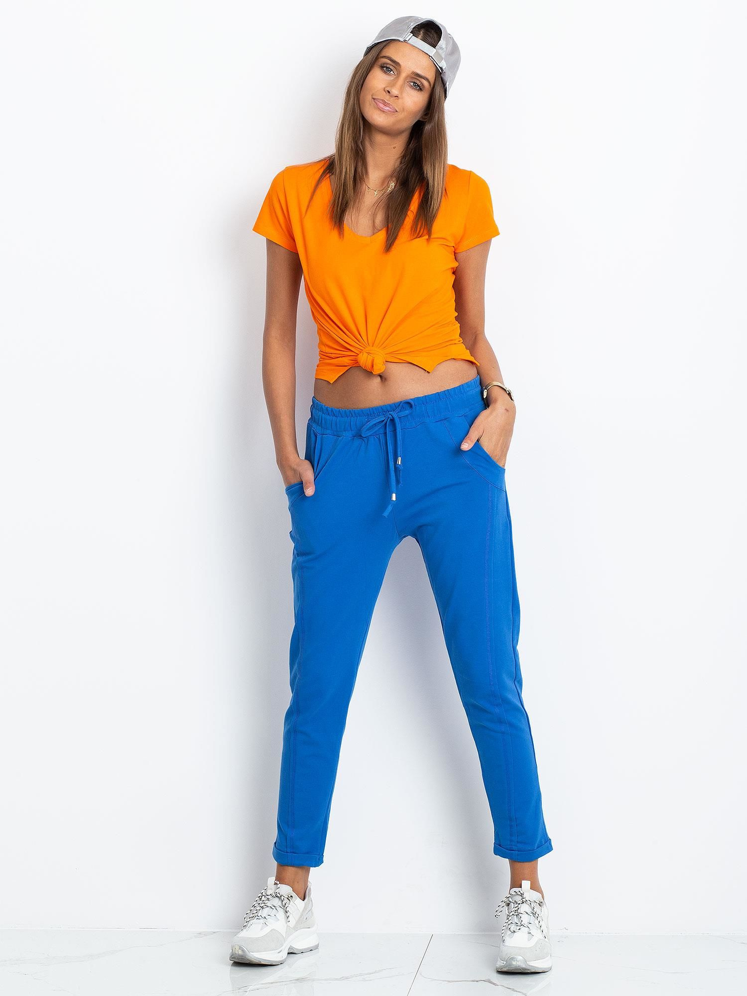 Dámske modré tepláky -RV-DR-3589.10X-blue Veľkosť: XS