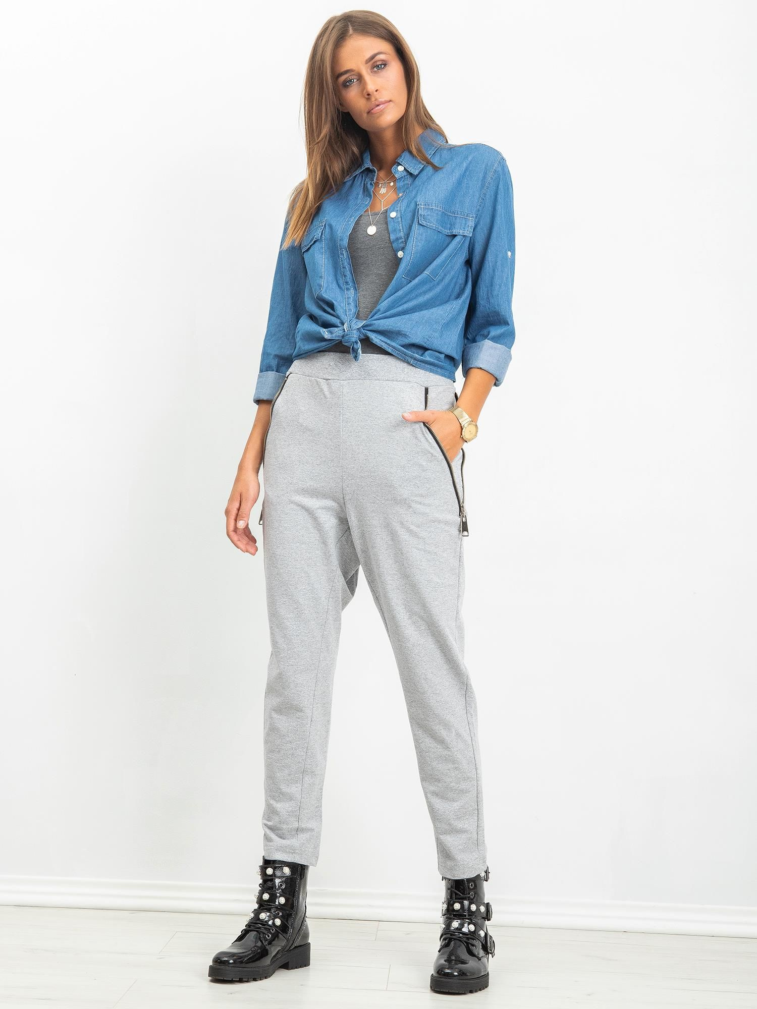 Dámske šedé tepláky -EM-DR-1697.38P-gray Veľkosť: M