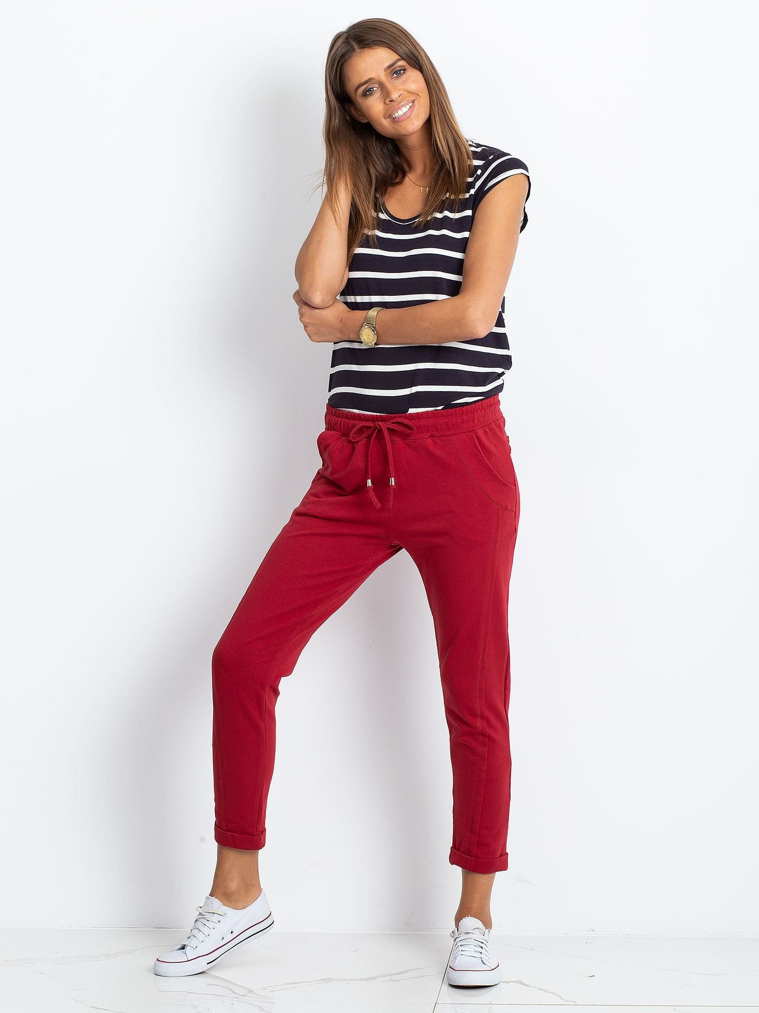 Dámske vínové tepláky -RV-DR-3589.06X-burgundy Veľkosť: S