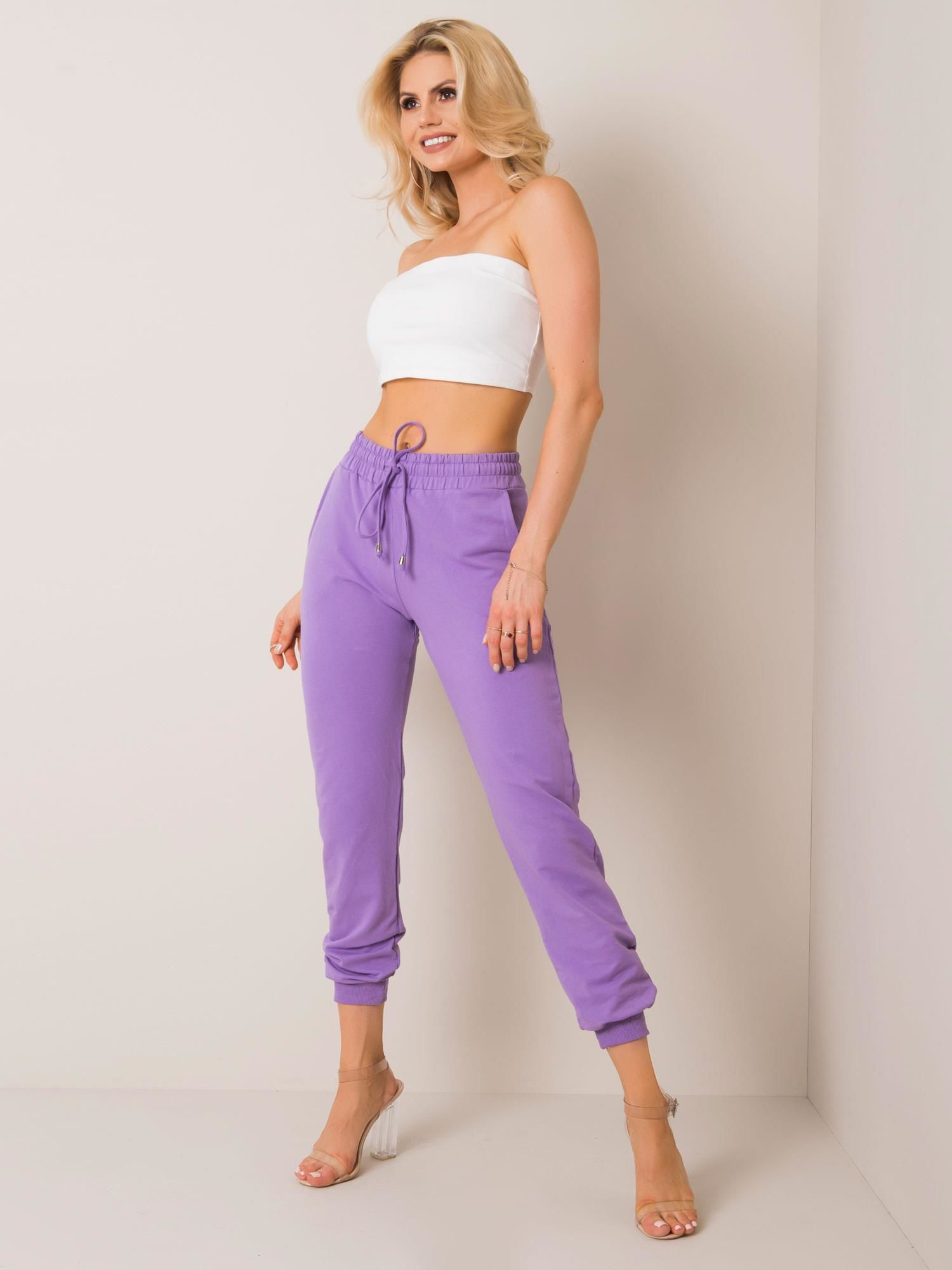 Dámske fialové tepláky -RV-DR-5040.04X-purple Veľkosť: L