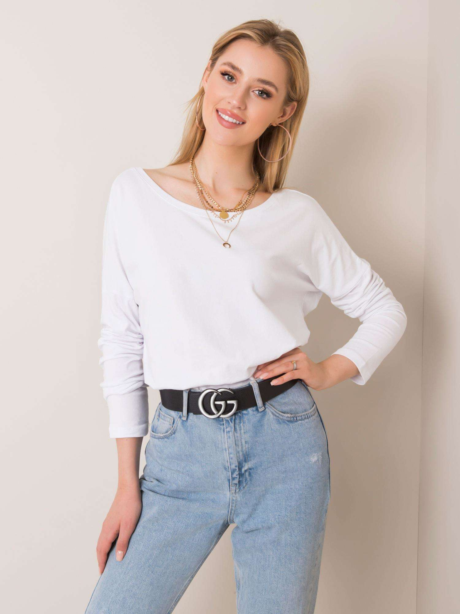 Biela dámska blúza RV-BZ-5890.10-white Veľkosť: L