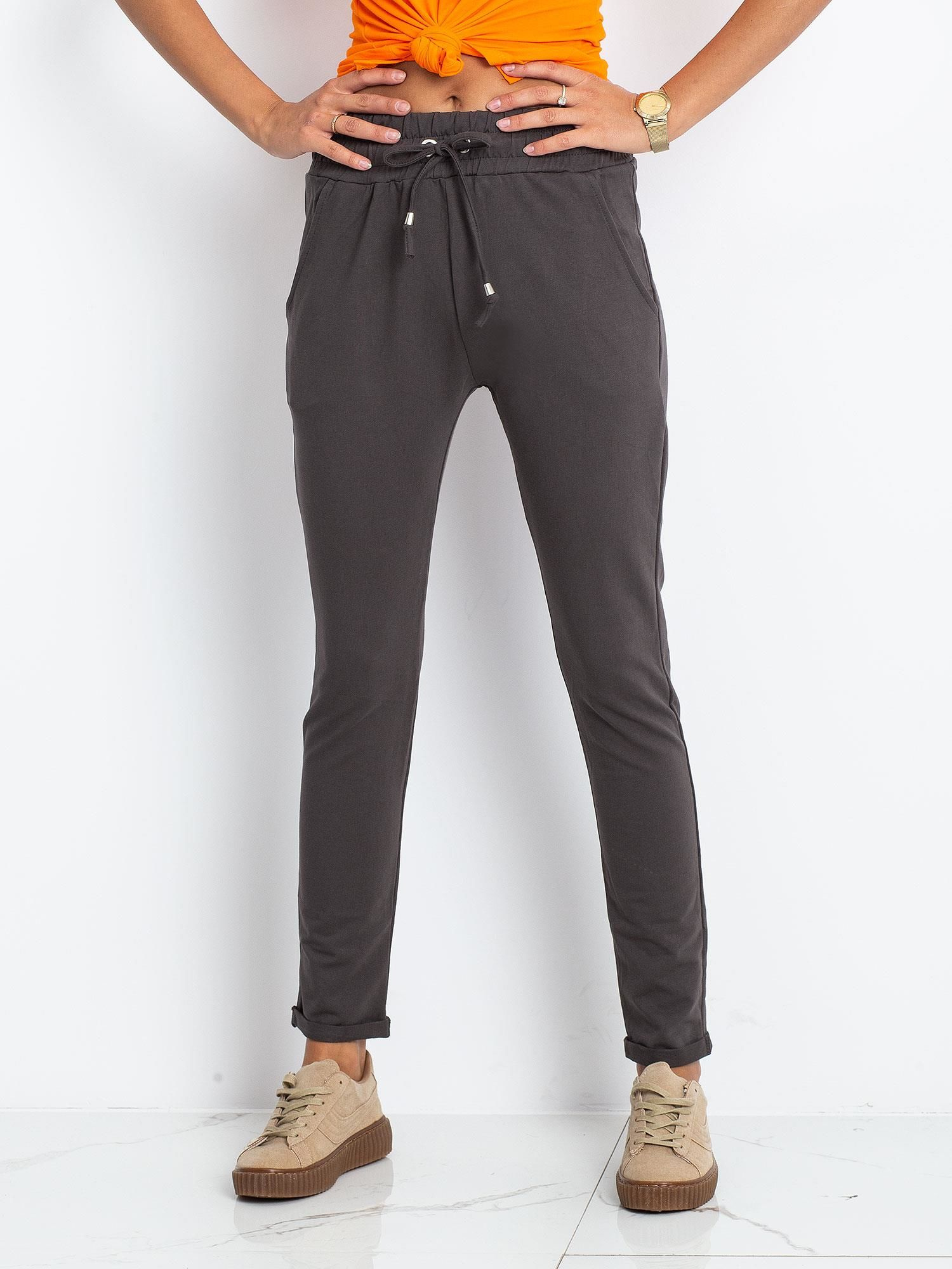 Dámske tmavosivé tepláky -RV-DR-3698.08X-dark grey Veľkosť: S