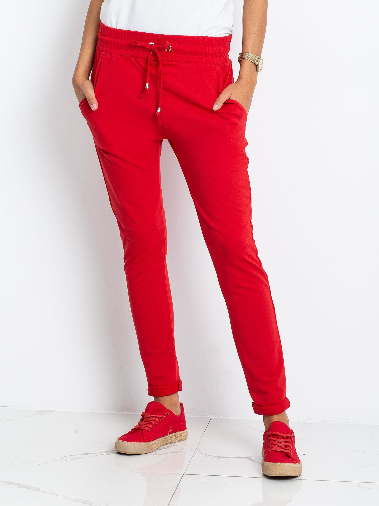Dámske červené tepláky -RV-DR-3698.07X-red Veľkosť: S