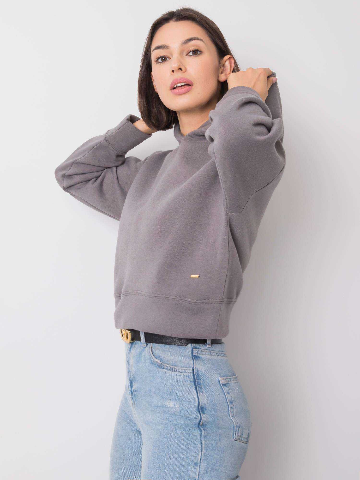 Dámska šedá mikina do pásu TW-BL-G-046.99-grey Veľkosť: XL