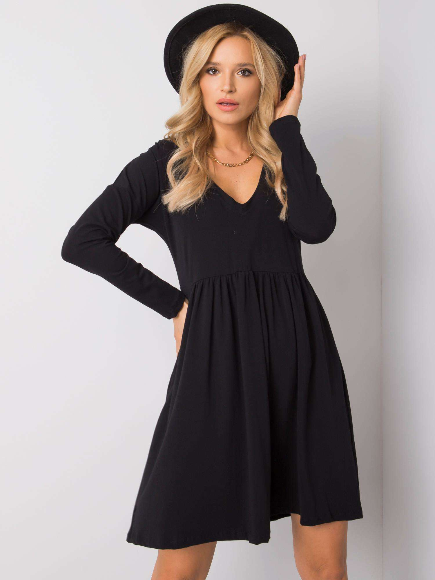 Čierne dámske šaty RV-SK-6008.19X-black Veľkosť: M