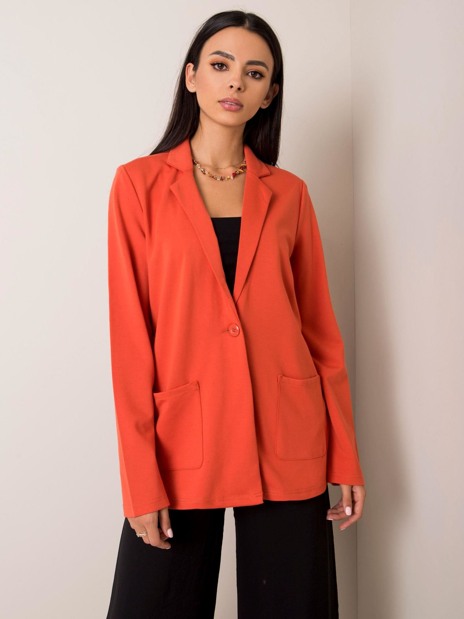 Oranžové dámske sako D17008Z43380A-orange Veľkosť: M