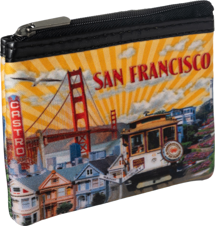 Loren žltá peňaženka s motívom San Francisco R006 528-8 Veľkosť: ONE SIZE