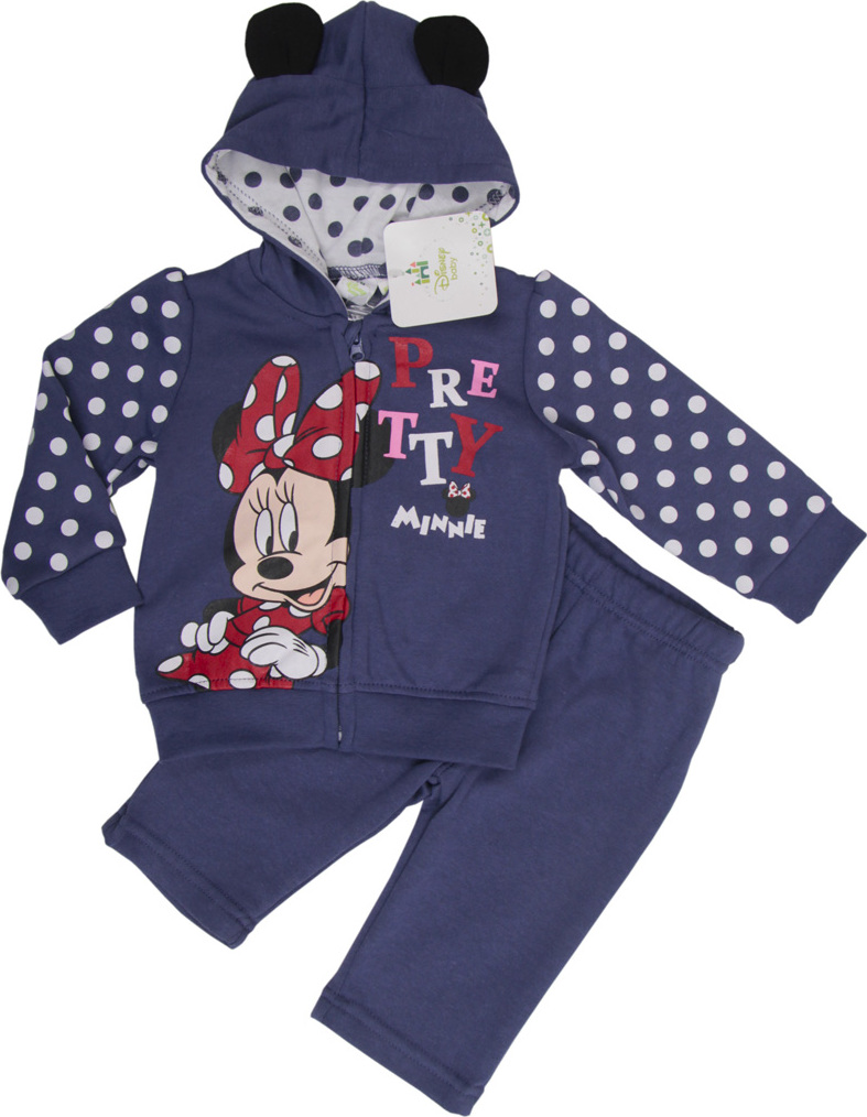Minnie Mouse dievčenská modrá súprava s bodkami Veľkosť: 67