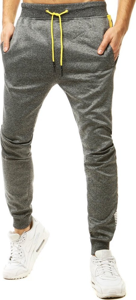 Antracitové pánske tepláky so žltými detaily UX2779 Veľkosť: M
