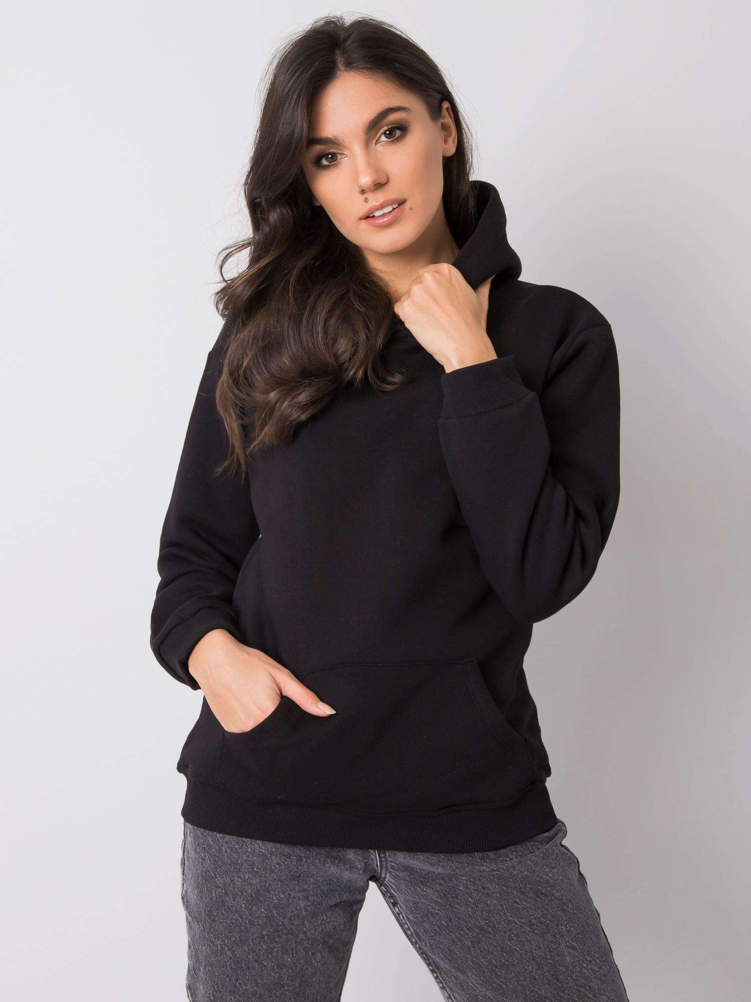 Klasická čierna mikina s kapucňou RV-BL-6104.07-black Veľkosť: L