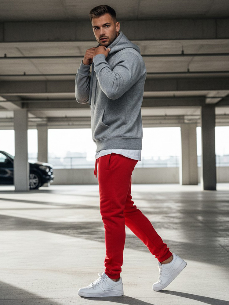 Červené pánske tepláky UX2711 Veľkosť: L