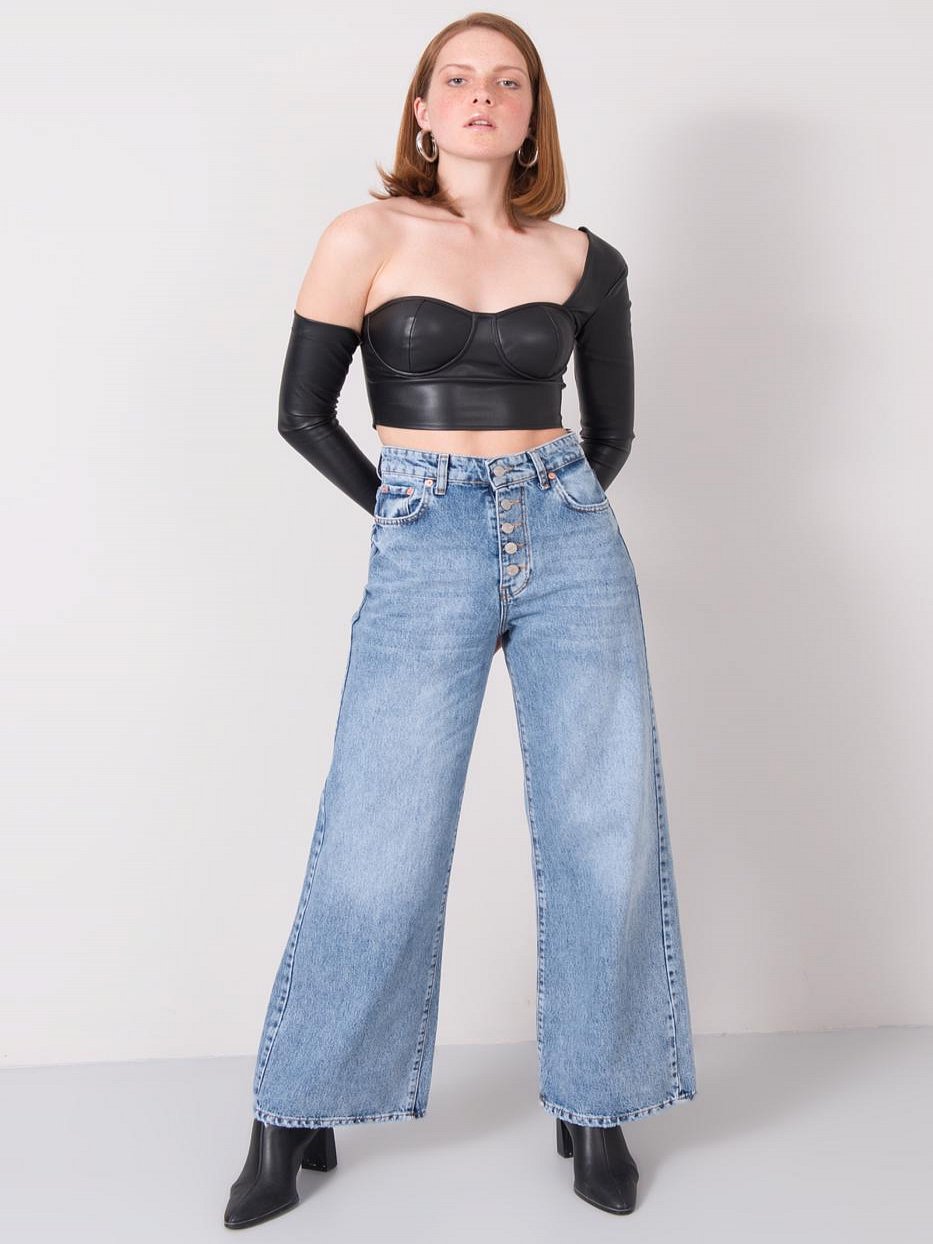 Svetlo modré džínsové dámske zvonové nohavice 15451-blue Veľkosť: XS