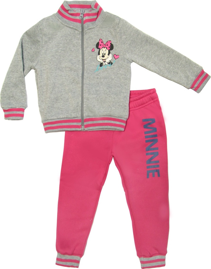 Minnie Mouse - sivo-ružová dievčenská tepláková súprava Veľkosť: 98