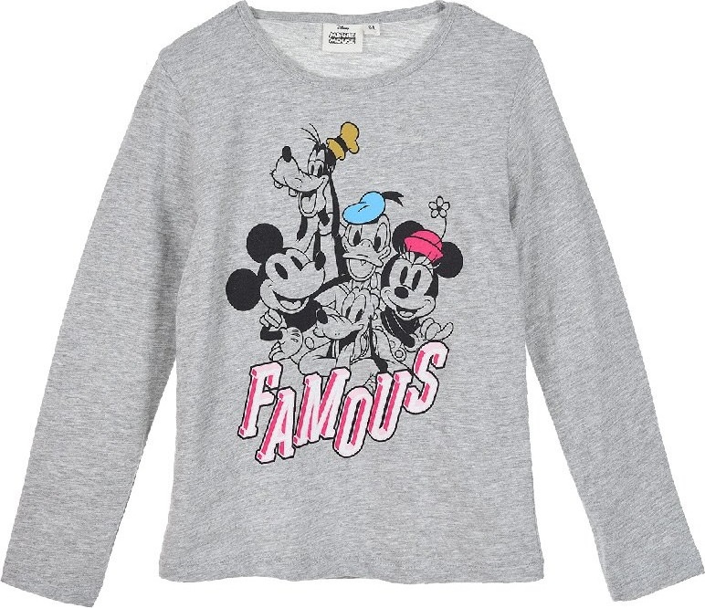 Minnie Mouse - sivé dievčenské tričko s dlhým rukávom Veľkosť: 98