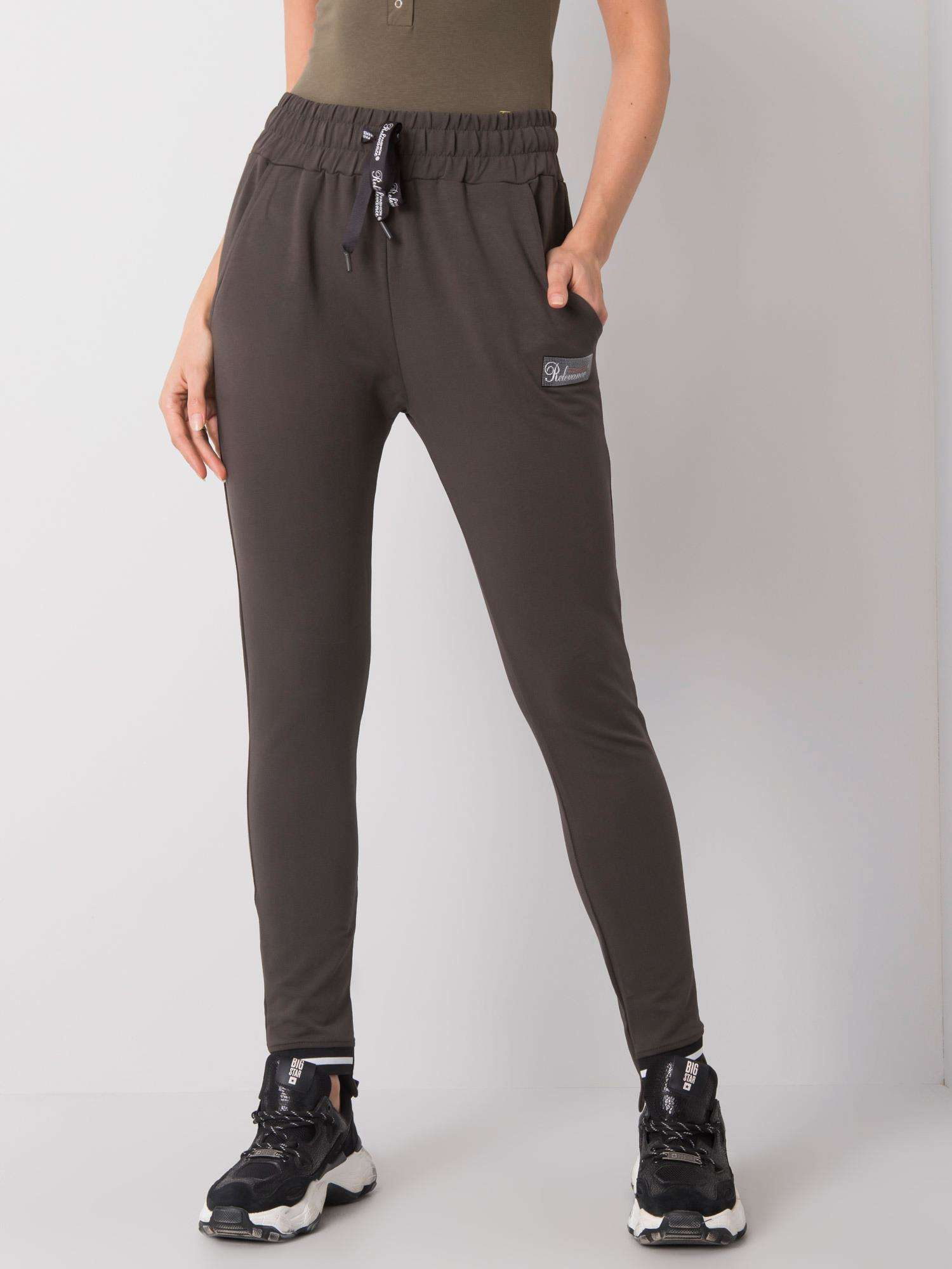 Khaki dámske tepláky RV-DR-5773.18X-khaki Veľkosť: S