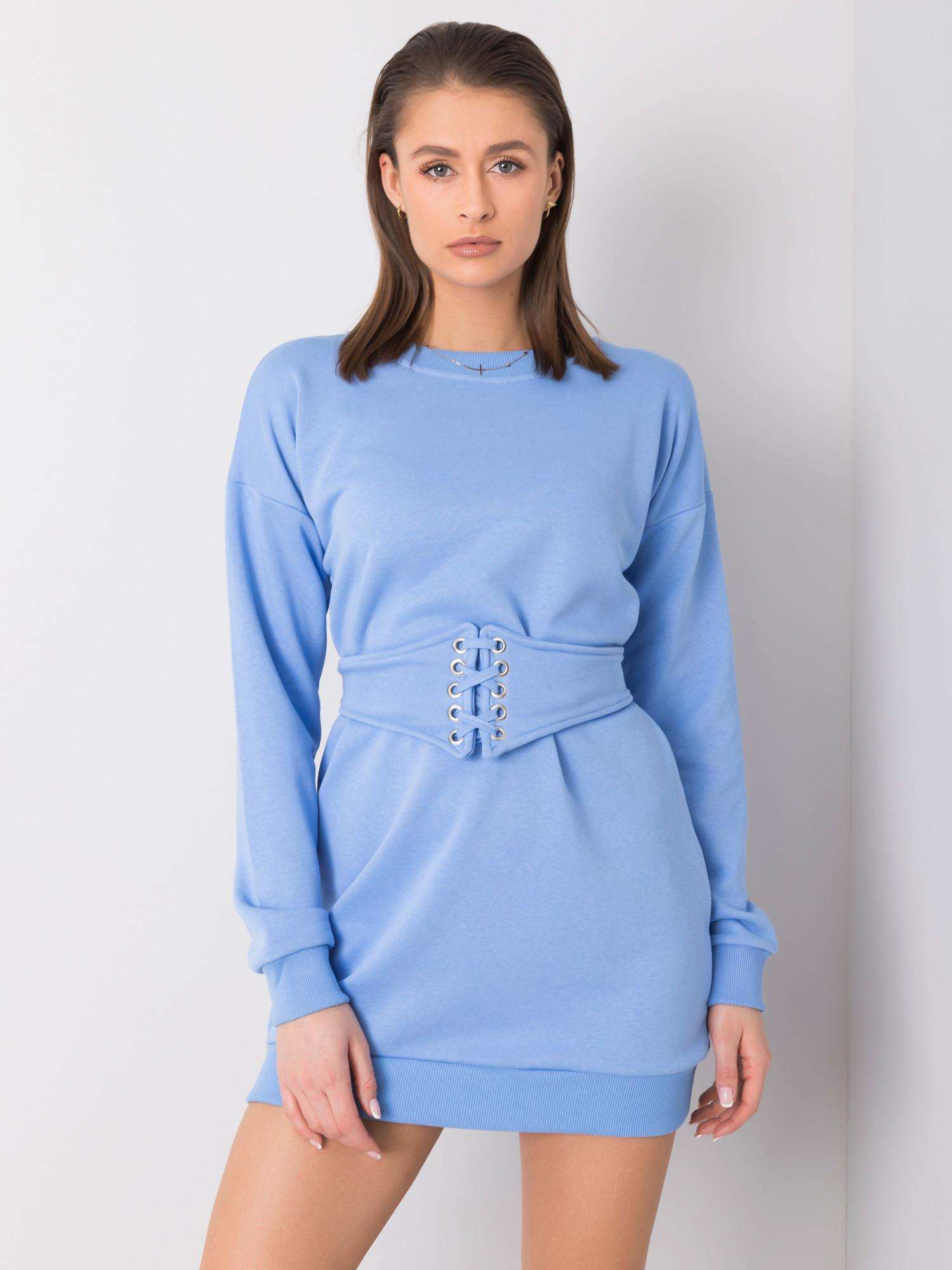 Svetlo modré dámske šaty s korzetom RV-SK-6179.09-blue Veľkosť: L/XL