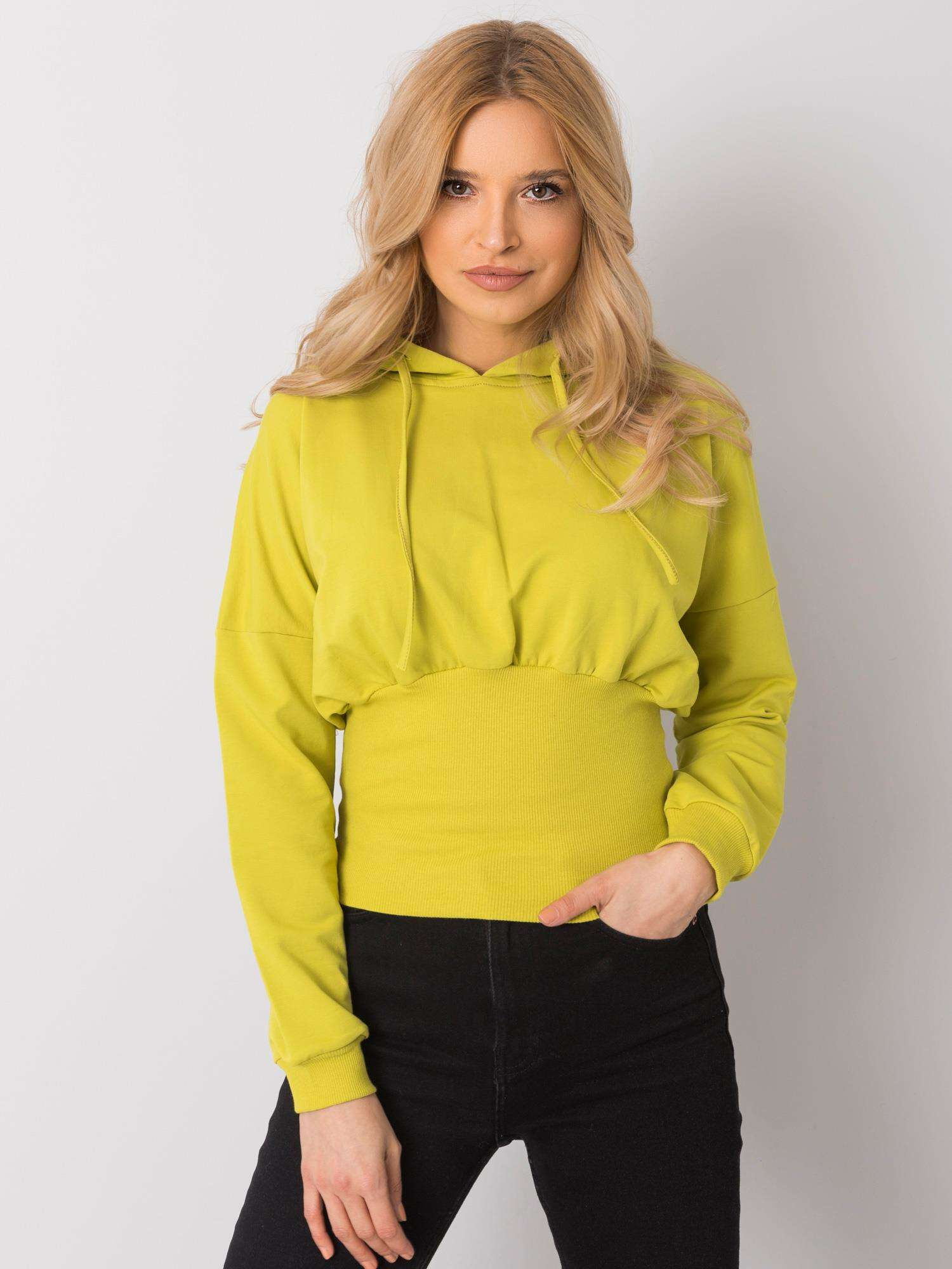 Limetková dámska mikina s kapucňou -RV-BL-6191.06P-green Veľkosť: L