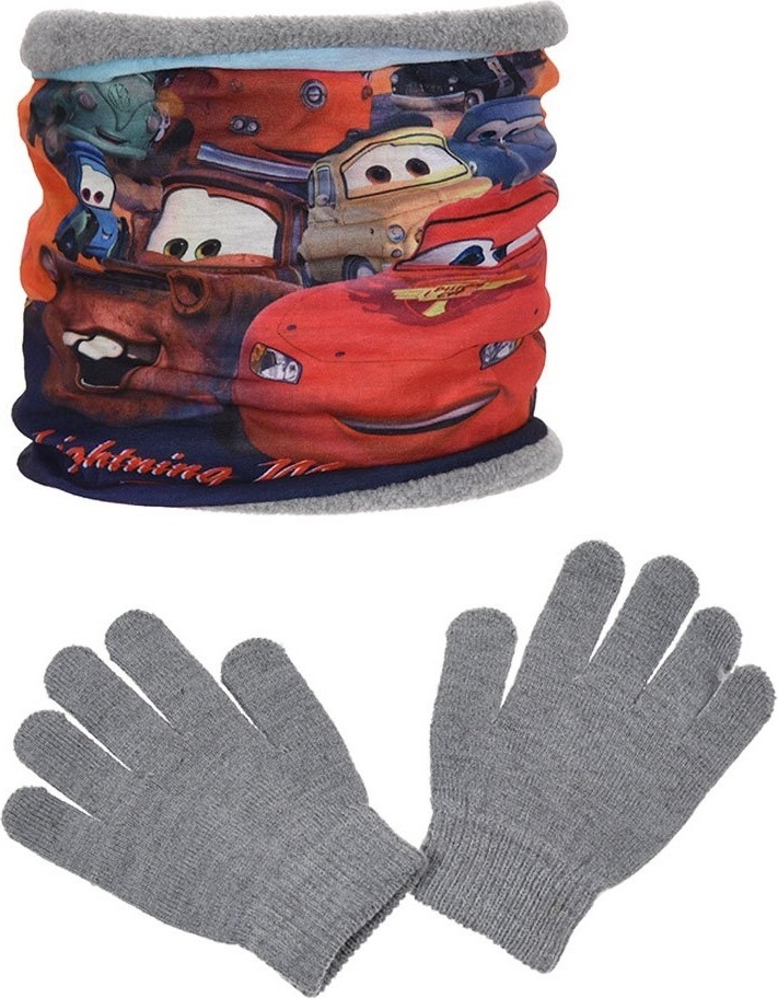 DISNEY CARS SIVÝ NÁKRČNÍK RUKAVICE Veľkosť: ONE SIZE